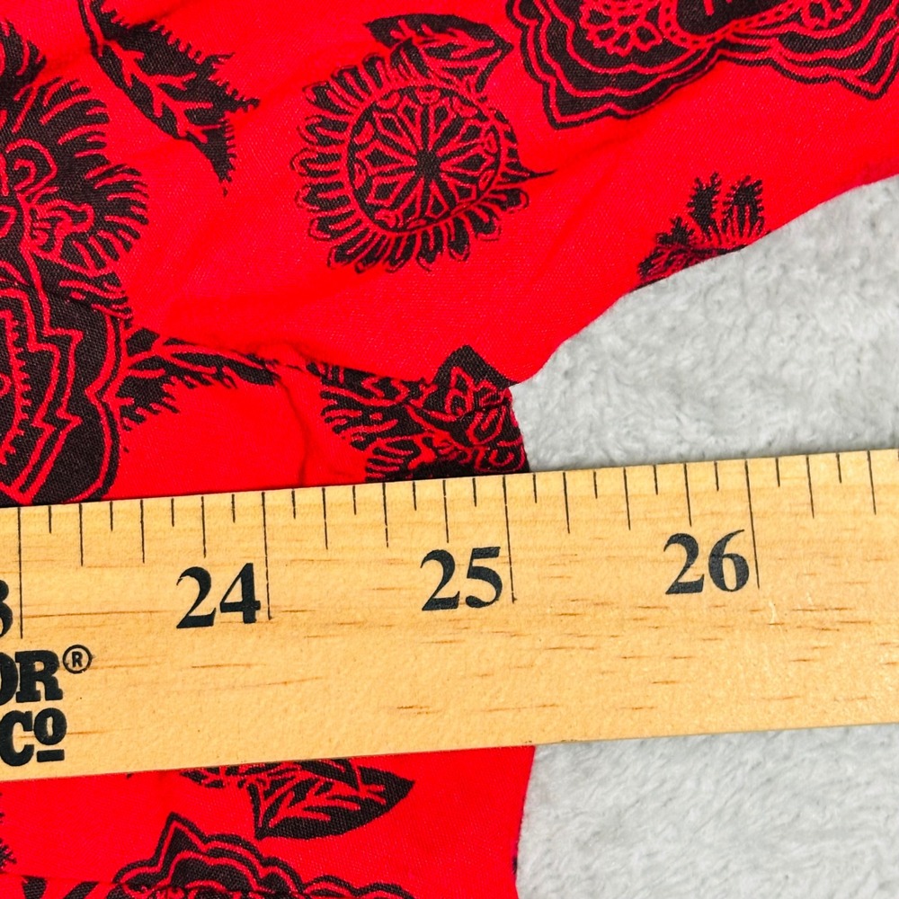 Roaman's Button Down Shirt Womens 22W Red Black Floral Long Sleeve Cotton Blend - Picture 5 of 14